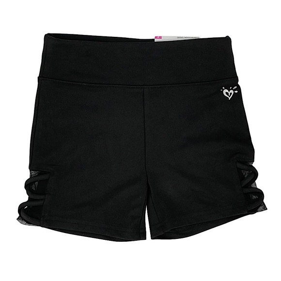 Justice Other - JUSTICE Girls Compression Shorts Black Criss Cross Mesh Side Panel - Sz 8